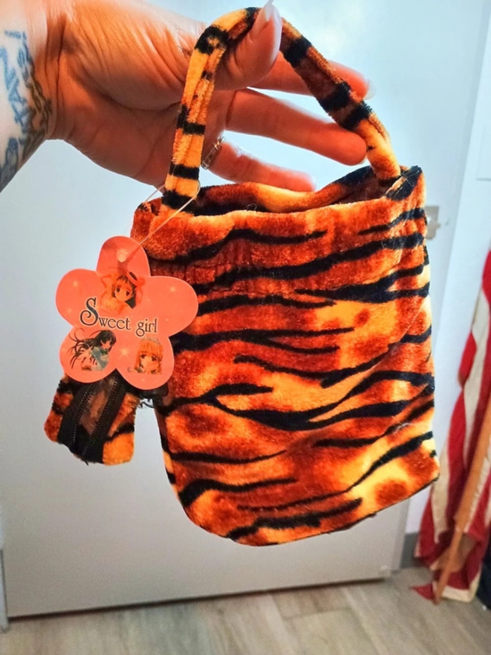 Sweet Girl Tiger Print Mini Bag in Orange & Black